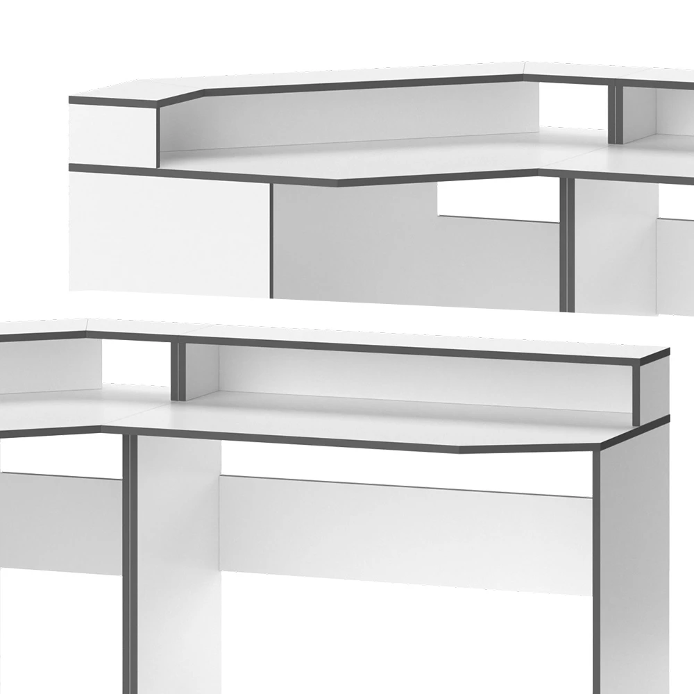 Gaming Tisch "Kron" Weiß/Grau 90 X 90 Cm Eckform Vicco 8 Gaming Tisch "Kron" Weiß/Grau 90 X 90 Cm Eckform Vicco – Bild 6