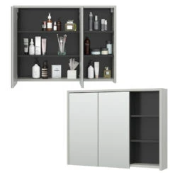 Bad Spiegelschrank "Viola" Grau/Anthrazit 100 X 75 Cm Vicco 16 Bad Spiegelschrank "Viola" Grau/Anthrazit 100 X 75 Cm Vicco -Vicco 20234510 m5586 07 ol