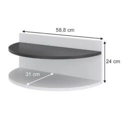 Nachttisch "Axel" Weiß/Schwarz 58.5 X 24 Cm 2er Set Vicco -Vicco 20234612 m5729 03 ol