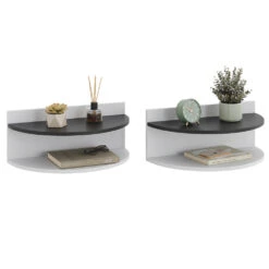 Nachttisch "Axel" Weiß/Schwarz 58.5 X 24 Cm 2er Set Vicco -Vicco 20234612 m5729 07 ol