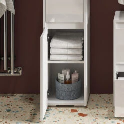 Midischrank "Majest" Weiß/Weiß Hochglanz 30.2 X 96.3 Cm Vicco -Vicco 20234617 m5524 05 ol