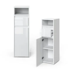 Midischrank "Majest" Weiß/Weiß Hochglanz 30.2 X 96.3 Cm Vicco -Vicco 20234617 m5524 07 ol