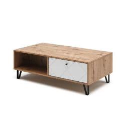 Couchtisch "Nizza" Artisan-Eiche/Weiß 110 X 37 Cm Vicco