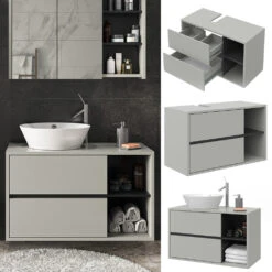 Waschbeckenunterschrank "Viola" Grau/Anthrazit 100 X 60 Cm Vicco -Vicco 20234810 m5588 02 ol