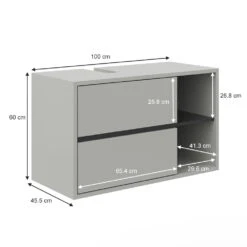 Waschbeckenunterschrank "Viola" Grau/Anthrazit 100 X 60 Cm Vicco -Vicco 20234810 m5588 03 ol