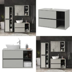 Waschbeckenunterschrank "Viola" Grau/Anthrazit 100 X 60 Cm Vicco -Vicco 20234810 m5588 08 ol