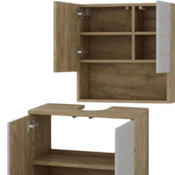 Badmöbel Set "Edge" Weiß/Eiche 2 Teile Vicco 14 Badmöbel Set "Edge" Weiß/Eiche 2 Teile Vicco -Vicco 20235012 m5784 06 ol