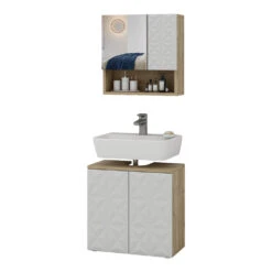 Badmöbel Set "Edge" Weiß/Eiche 2 Teile Vicco 15 Badmöbel Set "Edge" Weiß/Eiche 2 Teile Vicco -Vicco 20235012 m5784 07 ol