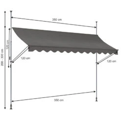 Klemmmarkise Anthrazit 350 Cm OK-Living -Vicco 20235105 g 150 03 ol