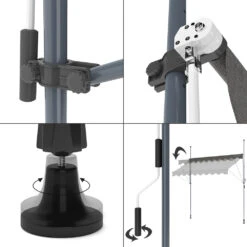 Klemmmarkise Anthrazit 350 Cm OK-Living -Vicco 20235105 g 150 06 ol