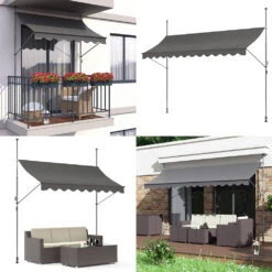 Klemmmarkise Anthrazit 350 Cm OK-Living -Vicco 20235105 g 150 08 ol