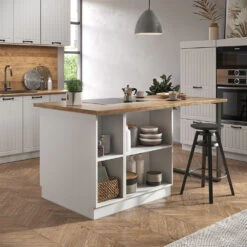 Kücheninsel "Fame-Line" Weiß Landhaus/Weiß 90 Cm Mit Schublade, Ohne Arbeitsplatte Vicco -Vicco 20235301 m5069 04 ol