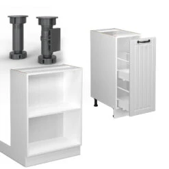 Kücheninsel "Fame-Line" Weiß Landhaus/Weiß 90 Cm Mit Schublade, Ohne Arbeitsplatte Vicco -Vicco 20235301 m5069 05 ol