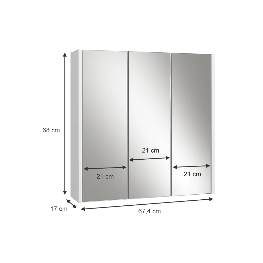 Bad Spiegelschrank "Majest" Weiß/Weiß Hochglanz 67.4 X 68 Cm Vicco 5 Bad Spiegelschrank "Majest" Weiß/Weiß Hochglanz 67.4 X 68 Cm Vicco – Bild 3