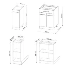 Kücheninsel "Fame-Line" Anthrazit Landhaus/Goldkraft Eiche 90 Cm Mit Schublade, Ohne Arbeitsplatte Vicco -Vicco 20235501 m5080 03 ol
