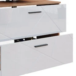 Badmöbel Set "Irma" Eiche/Weiß Hochglanz 3 Teile, Mit Unterschrank 80 Cm Vicco 14 Badmöbel Set "Irma" Eiche/Weiß Hochglanz 3 Teile, Mit Unterschrank 80 Cm Vicco -Vicco 20235628 m5916 06 ol