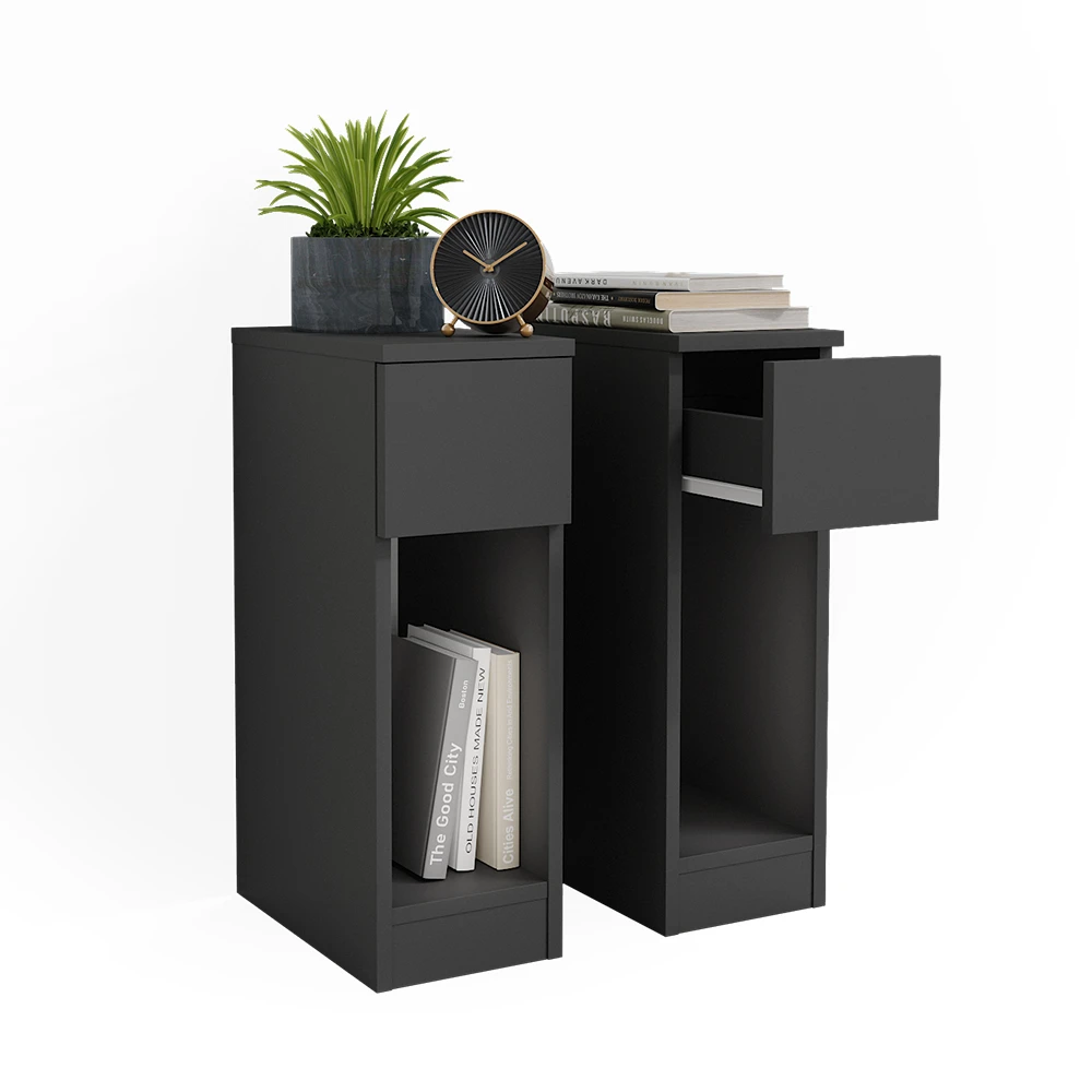 Nachttisch "Enton" Schwarz 20 X 59.5 Cm 2er Set Vicco 9 Nachttisch "Enton" Schwarz 20 X 59.5 Cm 2er Set Vicco – Bild 7