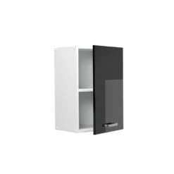 Vicco Hängeschrank "R-Line", Schwarz Hochglanz/Weiß, 40 Cm -Vicco 20240103 mm9 sol w shgl 07 ol