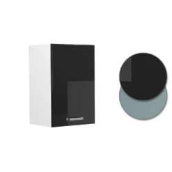 Vicco Hängeschrank "R-Line", Schwarz Hochglanz/Weiß, 40 Cm -Vicco 20240103 mm9 sol w shgl 09 ol