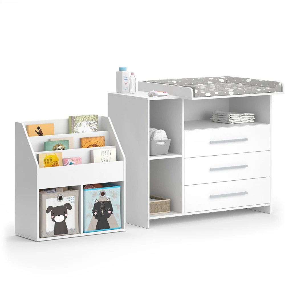 Kinderzimmer-Set "Oskar" Weiß 2 Teile, Mit Wickelkommode Und Bücherregal Vicco 8 Kinderzimmer-Set "Oskar" Weiß 2 Teile, Mit Wickelkommode Und Bücherregal Vicco – Bild 6
