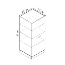 Vicco Hochschrank "R-Line", Schwarz Hochglanz/Anthrazit, 60 Cm -Vicco 20240119 mm280 voll sol ant shgl 03 ol