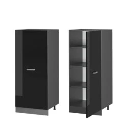 Vicco Hochschrank "R-Line", Schwarz Hochglanz/Anthrazit, 60 Cm -Vicco 20240119 mm280 voll sol ant shgl 08 ol