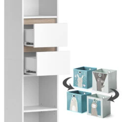 Kinderregal "Robert" Weiß/Sonoma 36.2 X 171 Cm Mit Faltboxen Bunt Vicco 15 Kinderregal "Robert" Weiß/Sonoma 36.2 X 171 Cm Mit Faltboxen Bunt Vicco -Vicco 20240122 m1582 fb2051 06 ol