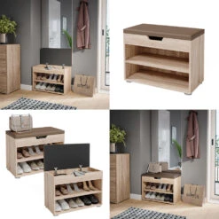 Schuhbank "Rolfe" Sonoma 60 X 45 Cm Vicco -Vicco 20240122 m322 08 ol