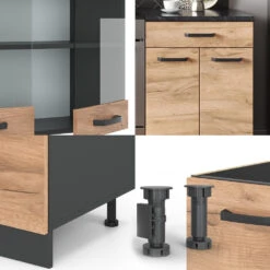 Küchenzeile "R-Line" Goldkraft Eiche/Anthrazit 200 Cm Ohne Arbeitsplatte Vicco 13 Küchenzeile "R-Line" Goldkraft Eiche/Anthrazit 200 Cm Ohne Arbeitsplatte Vicco -Vicco 20240124 m3639 05 ol