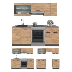 Küchenzeile "R-Line" Goldkraft Eiche/Anthrazit 200 Cm Ohne Arbeitsplatte Vicco 15 Küchenzeile "R-Line" Goldkraft Eiche/Anthrazit 200 Cm Ohne Arbeitsplatte Vicco -Vicco 20240124 m3639 07 ol