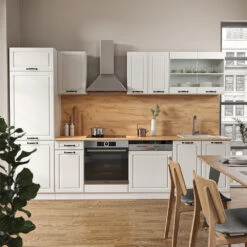 Küchenzeile "R-Line" Weiß Landhaus/Weiß 300 Cm Ohne Arbeitsplatte Vicco -Vicco 20240125 m4246 04 ol