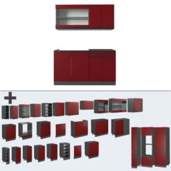 Singleküche "R-Line" Rot/Anthrazit 140 Cm J-Shape Vicco 14 Singleküche "R-Line" Rot/Anthrazit 140 Cm J-Shape Vicco -Vicco 20240125 m5297 06 ol