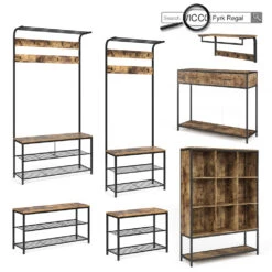 Vicco Katzenschrank Für Katzentoilette "Fyrk", Eiche Rustikal/Schwarz, 80 X 76.5 Cm Mit Zwei Türen Für Einfache Pflege -Vicco 20240125 m6045 09 ol