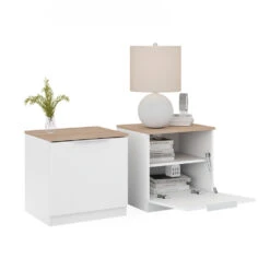 Nachttisch "Betti" Weiß/Sonoma 50 X 50 Cm 2er Set Vicco 15 Nachttisch "Betti" Weiß/Sonoma 50 X 50 Cm 2er Set Vicco -Vicco 20240202 m6311 2er 07 ol