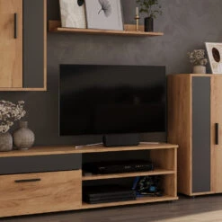 Wohnwand "Berno" Goldkraft Eiche/Anthrazit 4er Set Vicco -Vicco 20240202 m6341 05 ol