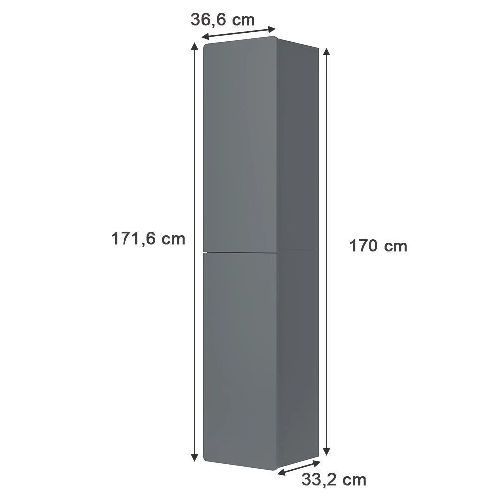Badschrank "Izan" Grau 36.6 X 171.6 Cm Vicco 5 Badschrank "Izan" Grau 36.6 X 171.6 Cm Vicco – Bild 3