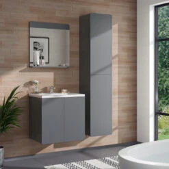 Badschrank "Izan" Grau 36.6 X 171.6 Cm Vicco 13 Badschrank "Izan" Grau 36.6 X 171.6 Cm Vicco -Vicco 20240202 m6355 04 ol