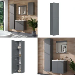 Badschrank "Izan" Grau 36.6 X 171.6 Cm Vicco 17 Badschrank "Izan" Grau 36.6 X 171.6 Cm Vicco -Vicco 20240202 m6355 08 ol