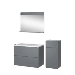 Badmöbel Set "Izan" 4 Teile Mit Midischrank Vicco