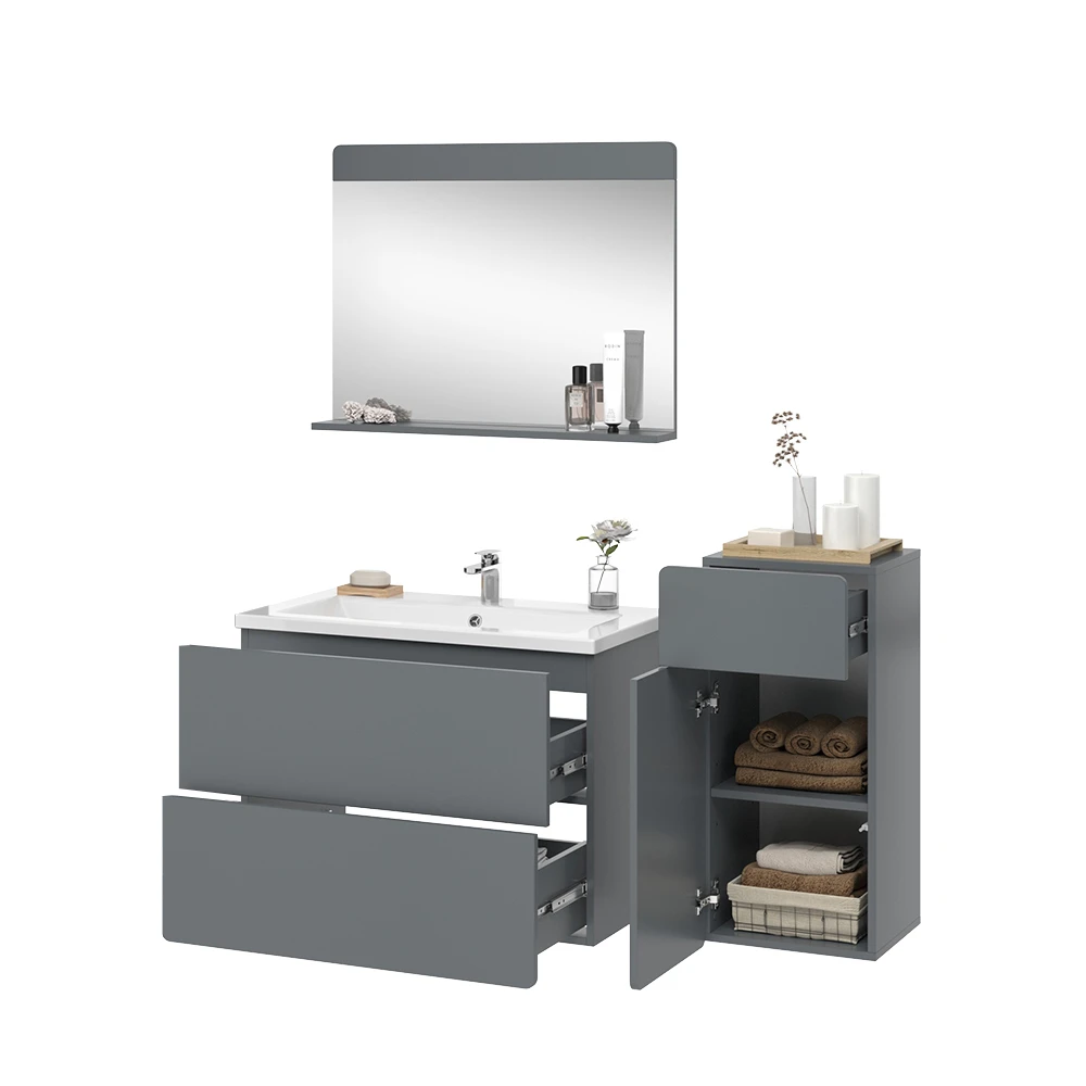 Badmöbel Set "Izan" 4 Teile Mit Midischrank Vicco 9 Badmöbel Set "Izan" 4 Teile Mit Midischrank Vicco – Bild 7