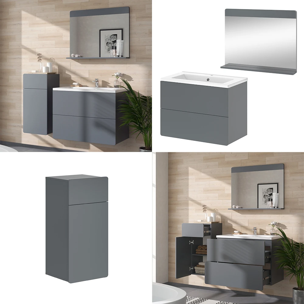 Badmöbel Set "Izan" 4 Teile Mit Midischrank Vicco 10 Badmöbel Set "Izan" 4 Teile Mit Midischrank Vicco – Bild 8