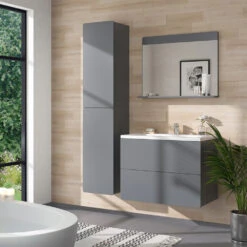 Badmöbel Set "Izan" 4 Teile Mit Hochschrank Vicco -Vicco 20240202 m6430 04 ol