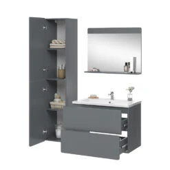 Badmöbel Set "Izan" 4 Teile Mit Hochschrank Vicco -Vicco 20240202 m6430 07 ol