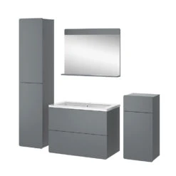 Badmöbelset "Izan" Grau 5er Set Vicco