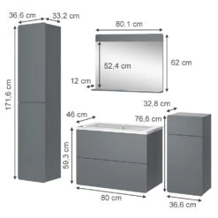 Badmöbelset "Izan" Grau 5er Set Vicco 12 Badmöbelset "Izan" Grau 5er Set Vicco -Vicco 20240202 m6431 03 ol