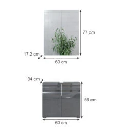 Badmöbel Set "Freddy" Anthrazit Hochglanz 2 Teile Vicco 13 Badmöbel Set "Freddy" Anthrazit Hochglanz 2 Teile Vicco -Vicco 20240206 m2123 03 ol