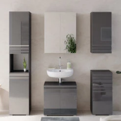 Badmöbel Set "Freddy" Anthrazit Hochglanz 5 Teile Vicco -Vicco 20240206 m2127 04 ol