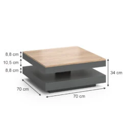 Couchtisch "Elias" Anthrazit/Goldkraft Eiche 70 X 34 Cm Vicco 12 Couchtisch "Elias" Anthrazit/Goldkraft Eiche 70 X 34 Cm Vicco -Vicco 20240206 m4329 03 ol