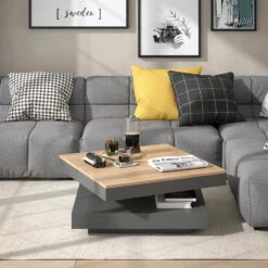 Couchtisch "Elias" Anthrazit/Goldkraft Eiche 70 X 34 Cm Vicco 13 Couchtisch "Elias" Anthrazit/Goldkraft Eiche 70 X 34 Cm Vicco -Vicco 20240206 m4329 04 ol