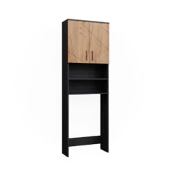 Waschmaschinenschrank "Irma" Anthrazit/Eiche 64 X 190.5 Cm Vicco